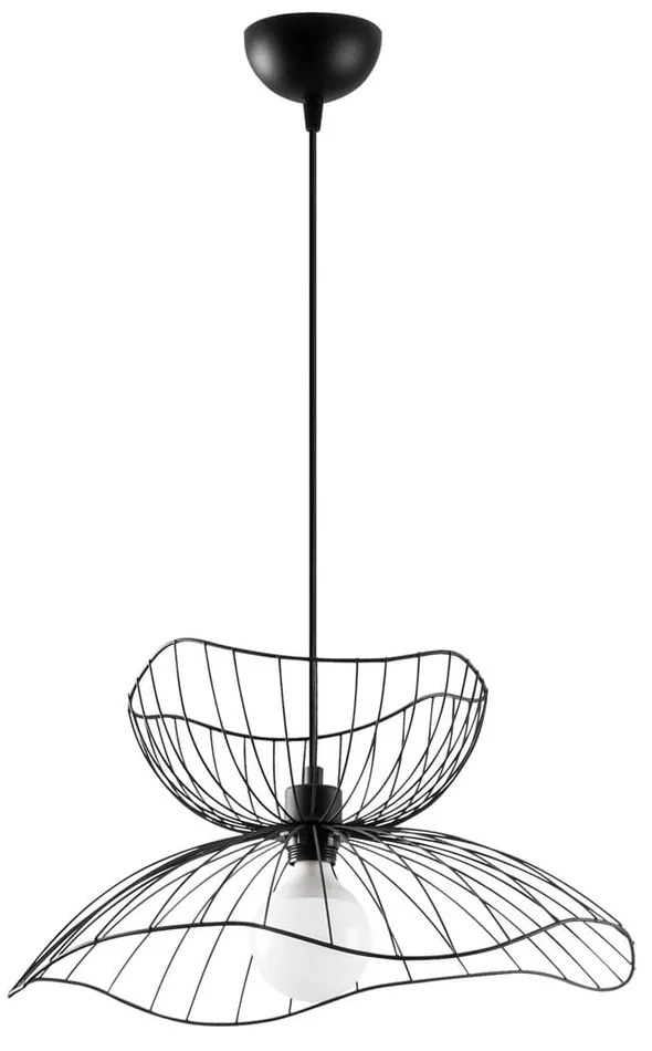 Lampadario nero con paralume in metallo ø 50 cm Farac – Opviq lights