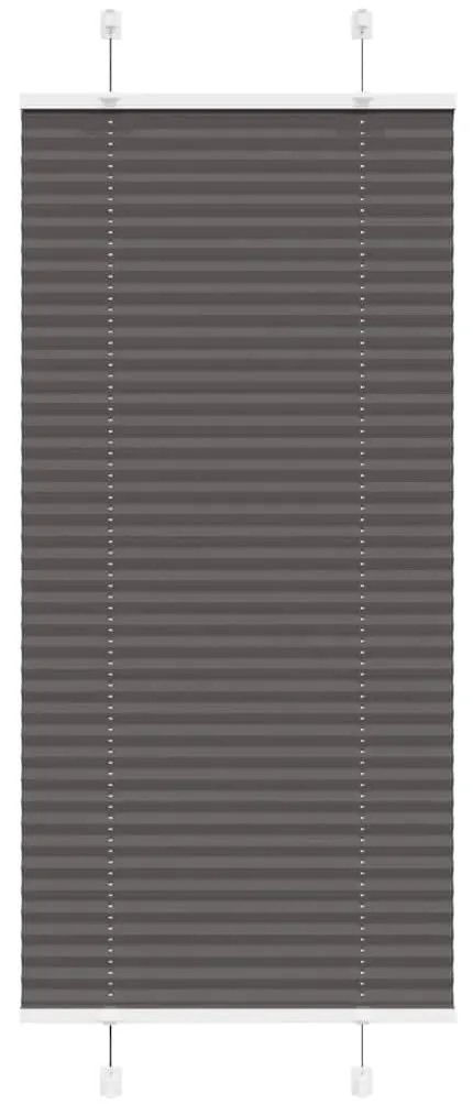 Tenda Plissettata Nera 65x150 Cm Larghezza Tessuto 64,4 Cm /