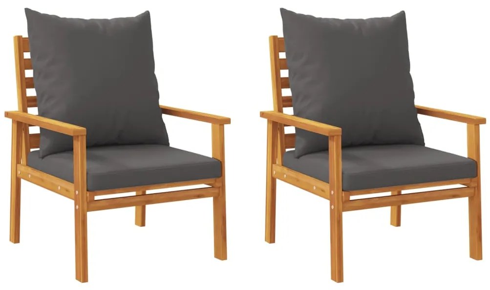 Set salotto da giardino 4pz con cuscini legno massello acacia