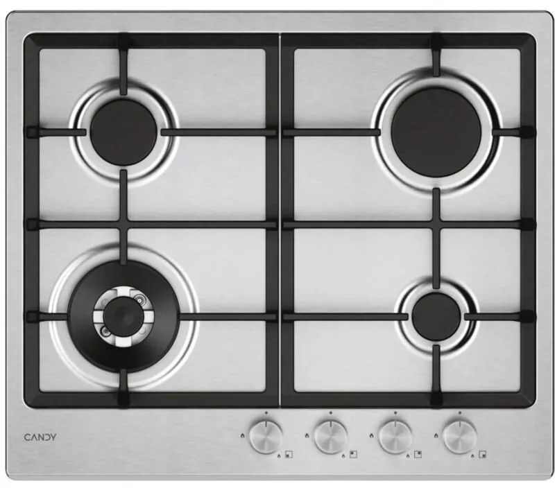 Moderna CHG6BF4WTX Piano cottura Acciaio inox Da incasso 60 cm Gas 4 Fornelli - Candy