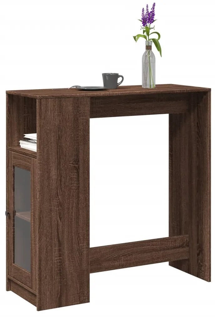 Tavolo Bar Con Rastrelliera Marrone 101x40x103,5 Cm Multistrato /