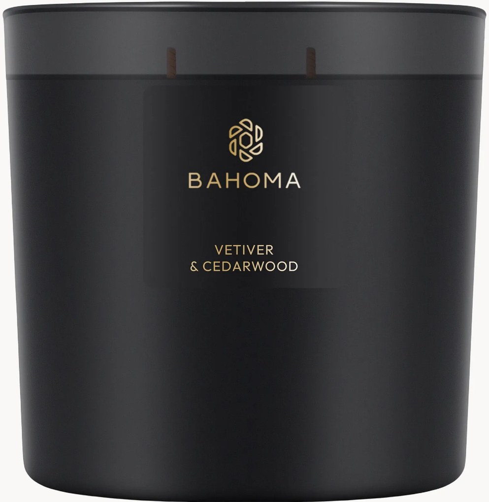 Candela profumata fatta a mano a tre stoppini Vetiver & Cedarwood (vetiver, legno di cedro & chiodi di garofalo)
