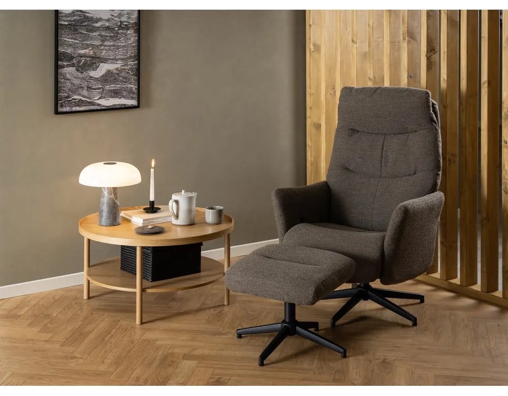 Tavolino rotondo in colore naturale con effetto rovere ø 80 cm Banbury - Actona