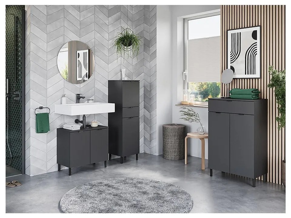 Armadietto per il bagno antracite 60x97 cm Arcena - Germania