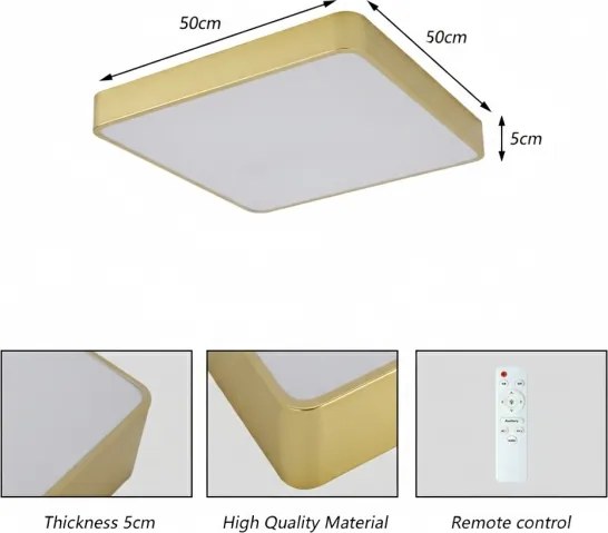Brilagi - Plafoniera LED POOL LED/48W/230V 3000/4500/6000K 50x50 cm dorata