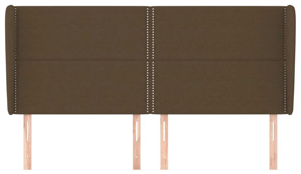 Testiera ad orecchio marrone scuro 183x23x118/128 cm in tessuto