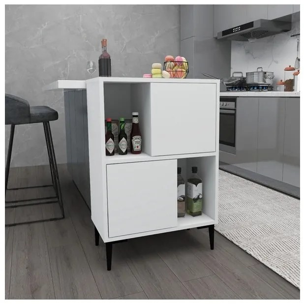 Mobile Da Cucina Multiuso Dispensa 60x35x90 Nikla Bianco