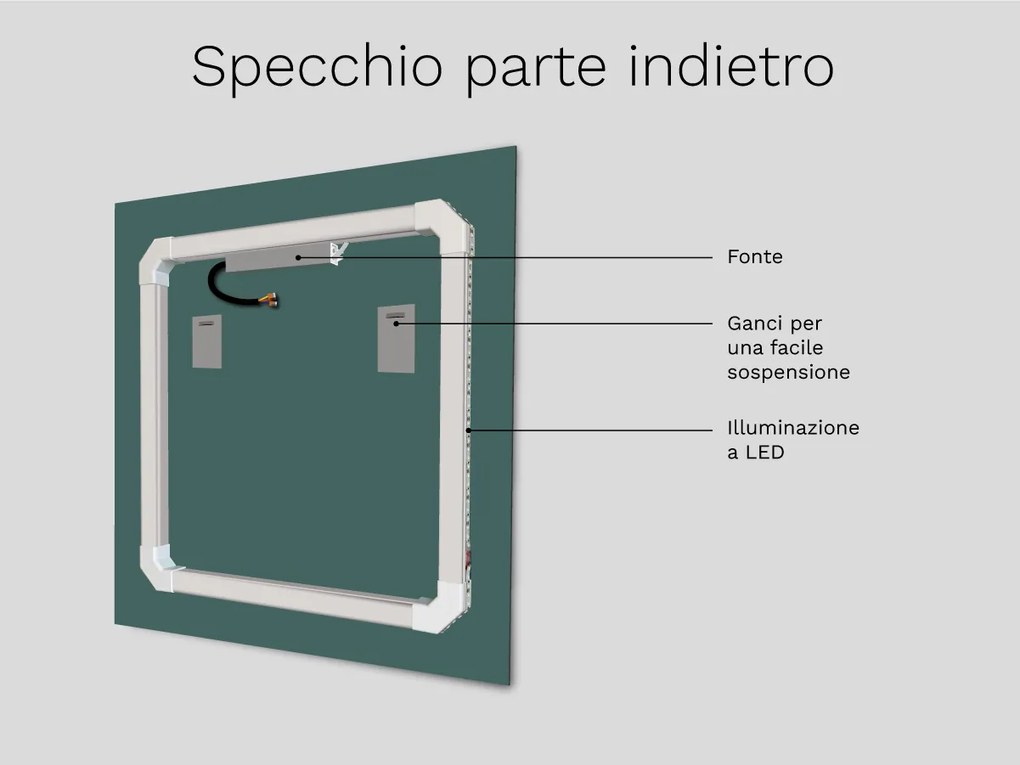 Specchio atipico con illuminazione a LED A38 56×150