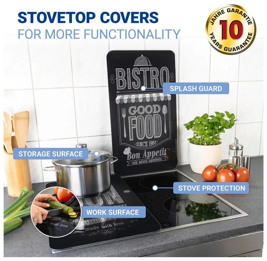 Set di 2 copri stufe in vetro, 52 x 30 cm Bon Appetit - Wenko