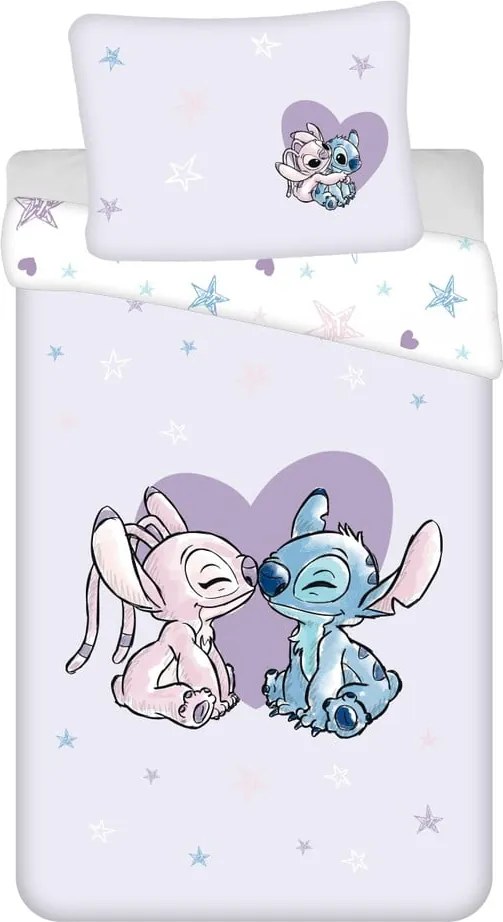 Biancheria da letto per bambini in cotone per letto singolo 140x200 cm Lilo and Stitch "Heart" – Jerry Fabrics