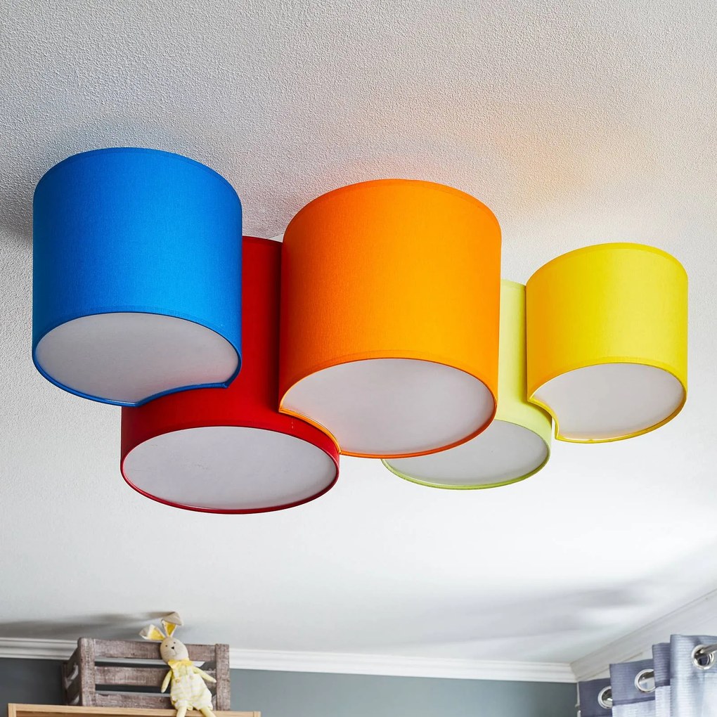 TK Lighting Plafoniera Mona 5 luci, multicolor