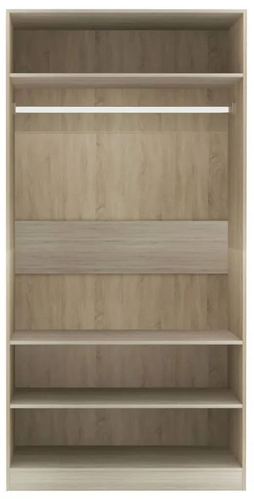 Armadio rovere sonoma 100x50x200 cm in truciolato