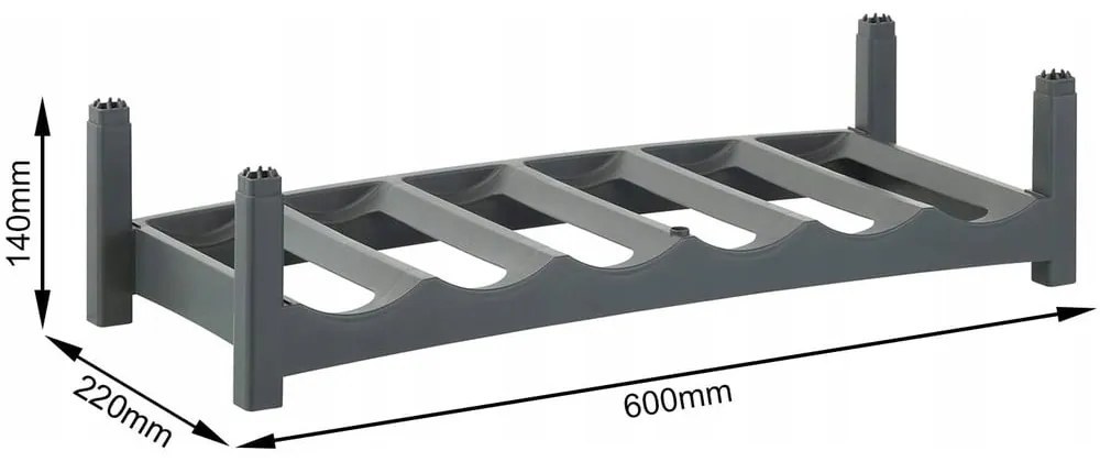 Portabottiglie in plastica grigio Vario - Rotho