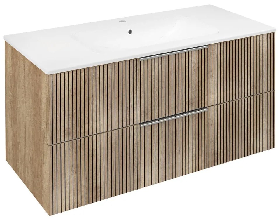 Mobile senza lavabo di colore naturale con effetto rovere da appendere 100x52 cm Cirasa – Sapho