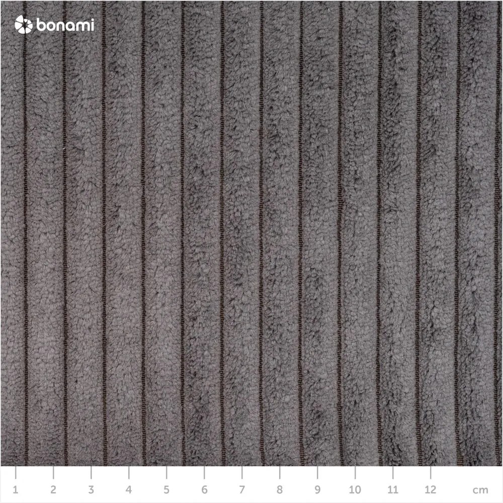 Divano letto angolare in velluto a coste grigio scuro (penisola variabile) Sara - Ropez