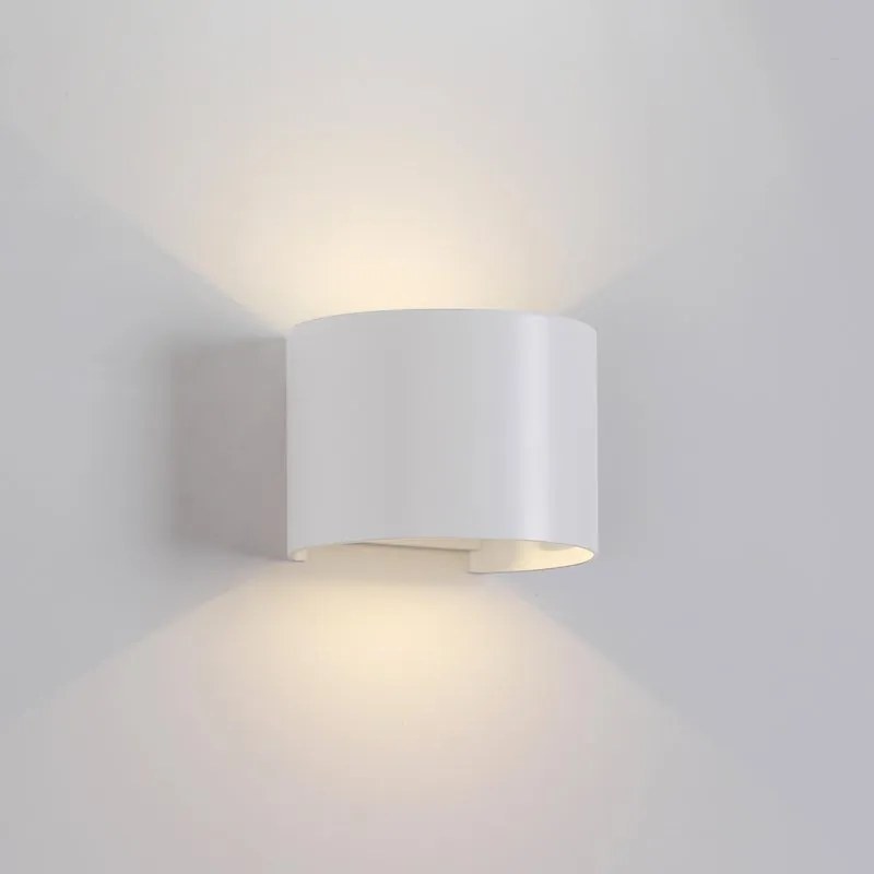 Applique LED moderno da esterno Davos Round doppia luce bianco IP54, luce bianco caldo 91.6 lumen, MANTRA