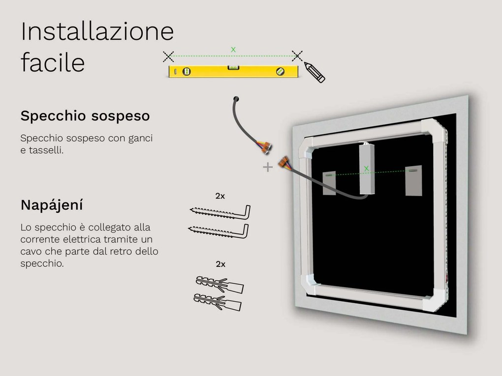 Specchio rotondo con iluminazione LED C1