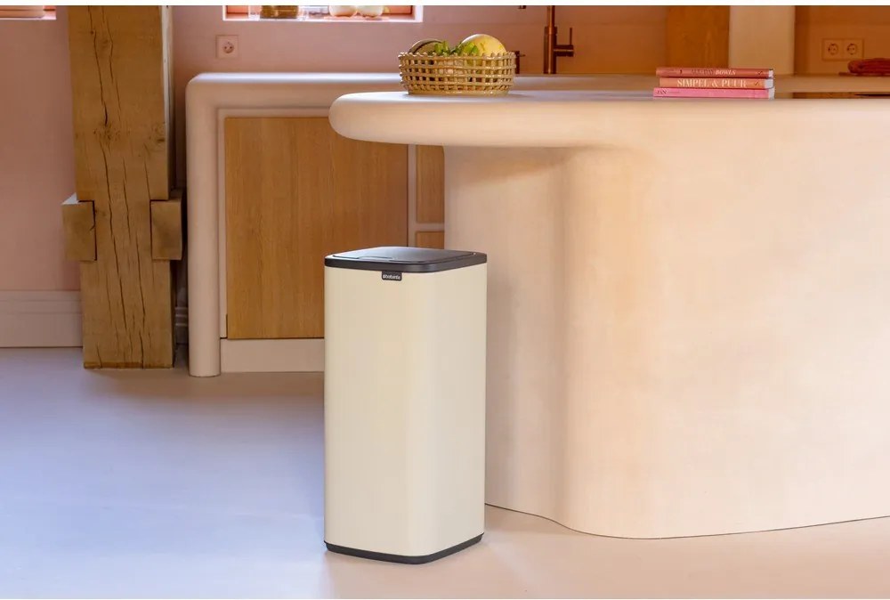 Cestino per la spazzatura beige in acciaio touch 30 l Bo Touch – Brabantia