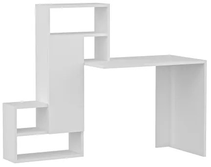 Tavolo da lavoro con mensola IRMAK 119x138,6 cm bianco