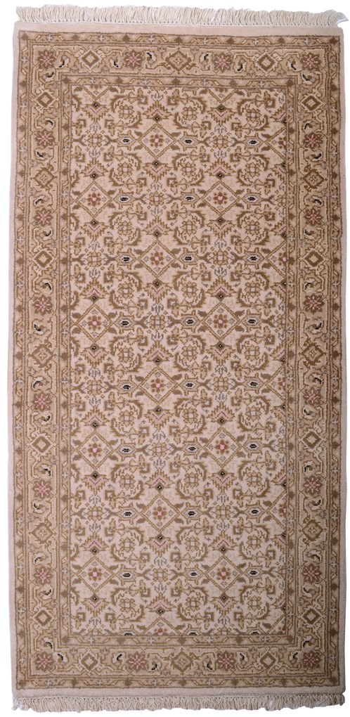 Bidjar Tappeto 140 x 70 Beige (Indian) Annodato A Mano