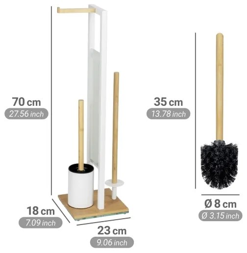 WENKO 26214100 - Set WC RIVALTA 18x70 cm marrone/bianco