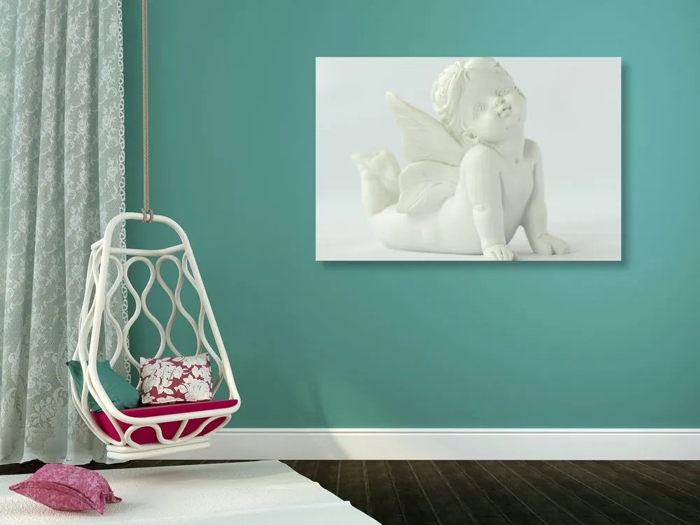 Stampa su tela – Statua d'angelo adorabile