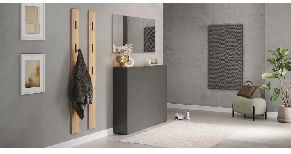 Armadietto color antracite con effetto rovere 138x105x25 cm Libbiano – Germania