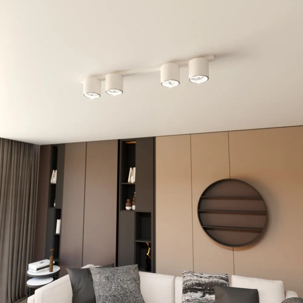 Lampadario da Soffitto in Acciaio AR111 NANO 4 Nero/Bianco 4xAR111 Colore del corpo Bianco