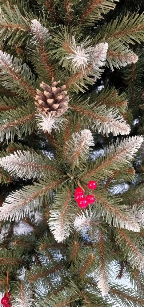 Albero di Natale innevato con sorbo e pigne 180 cm