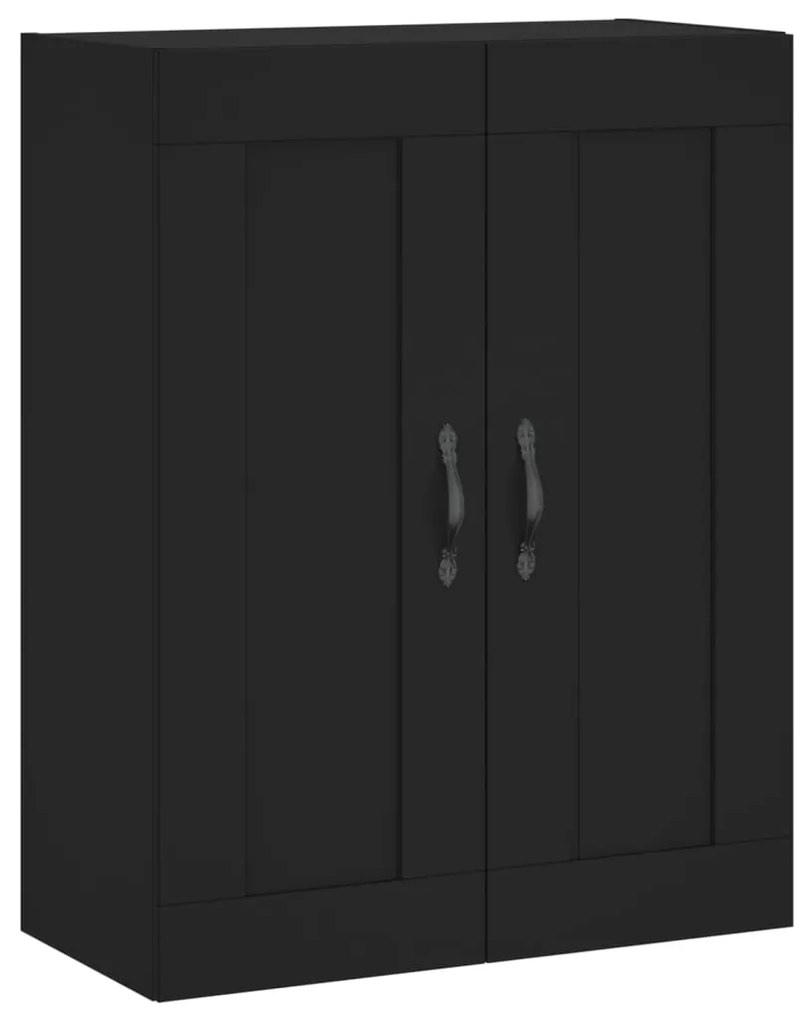 Credenza Nera 69,5x34x180 cm in Legno Multistrato