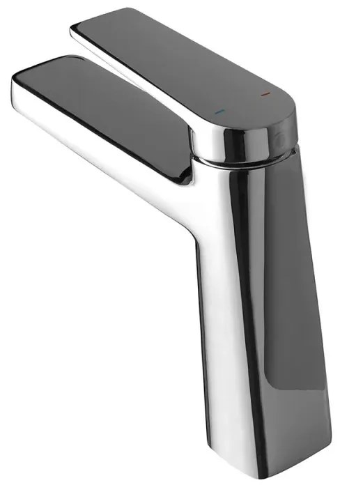 Miscelatore lavabo in ottone cromato con sottile leva monocomando Nemes