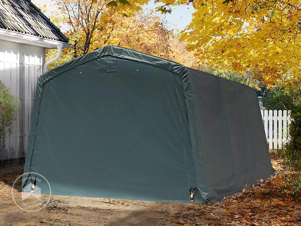 TOOLPORT 3,3x4,7m tenda garage, PVC 500, verde scuro - (8008)