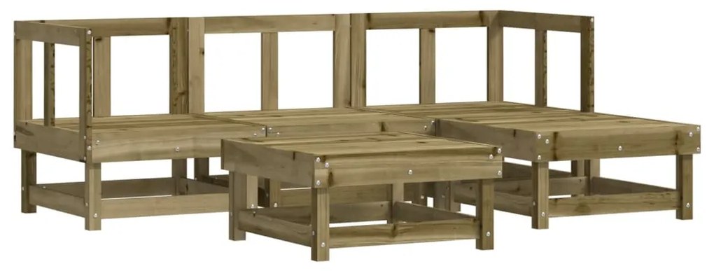 Set salotto da giardino 5 pz in legno impregnato di pino