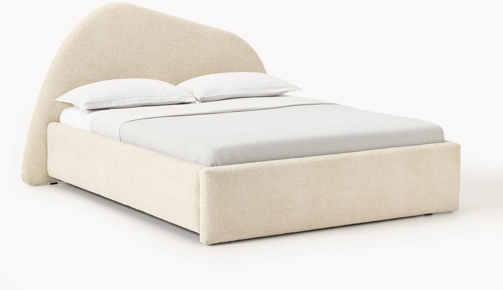 Letto imbottito in bouclé Gary