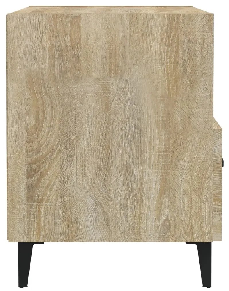 Comodini 2 pz rovere sonoma in legno multistrato