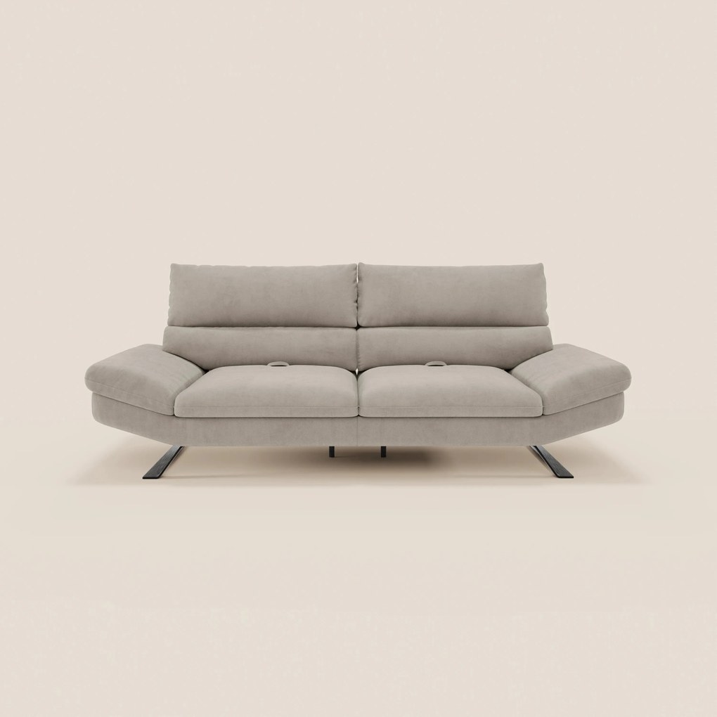 Eclipse Divano dal design moderno 2 e 3 posti con schienali traslanti - piedini alti in elegante microfibra smacchiabile T11