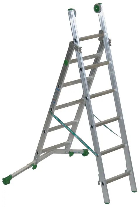 Scala a sfilo FACAL Super Prima in alluminio 2 rampe da 6 gradini portata massima 150 kg EN 131 per lavori fino a 3.5 m