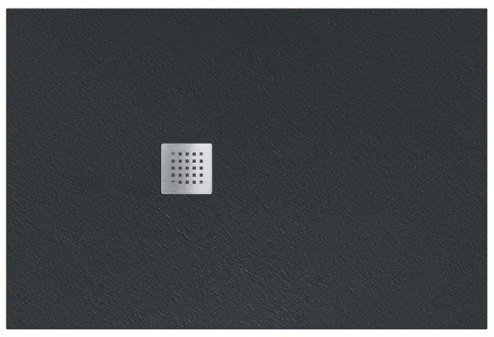 Piatto doccia in resina Strato nero L 170 x L 80 x H 3.2 cm effetto pietra