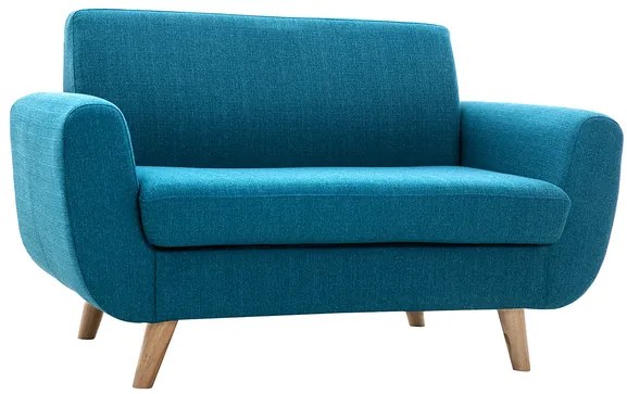 Divano scandinavo 2 posti blu anatra e massello di hevea PURE