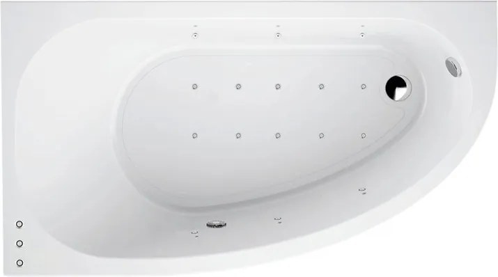 Vasca idromassaggio asimmetrica SANYCCES Elegance Tripoli 160 x 160 cm bianco