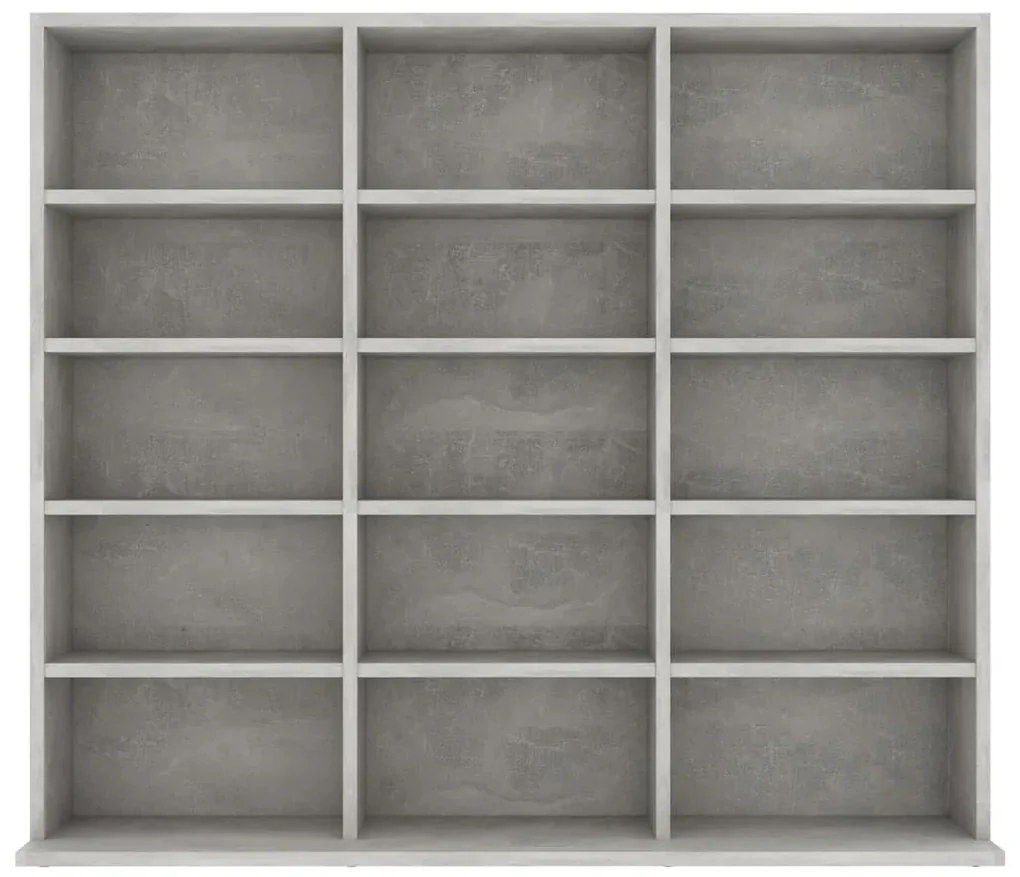 Armadio porta cd grigio cemento 102x23x89,5 cm in truciolato
