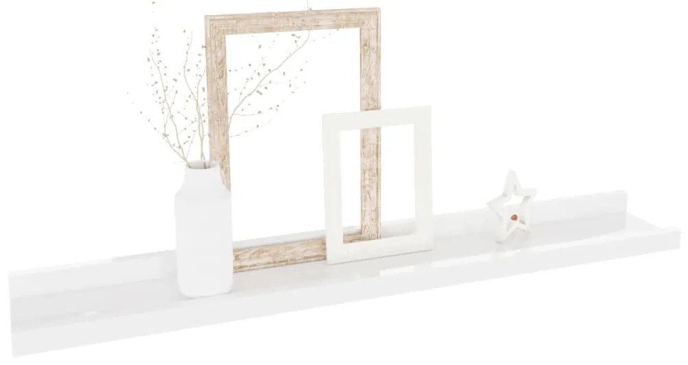 Mensole da parete 4 pz bianco lucido 60x9x3 cm