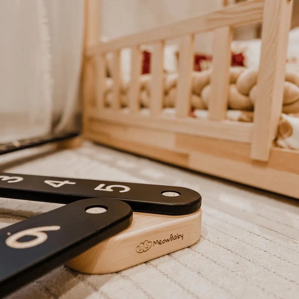 Trave di equilibrio montessori nera in pino massiccio 10x408x5 cm Montessori – Meowbaby