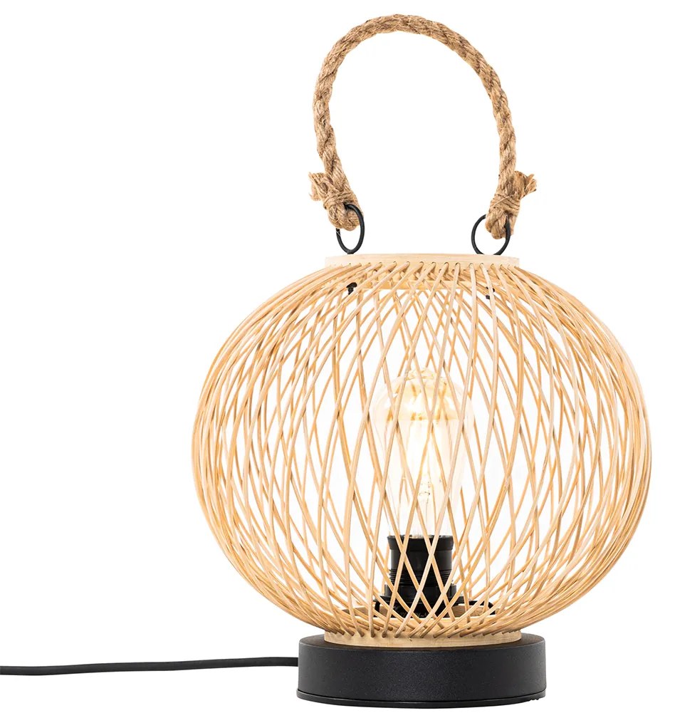 Lampada da tavolo da esterno rustica in rattan - Calamus