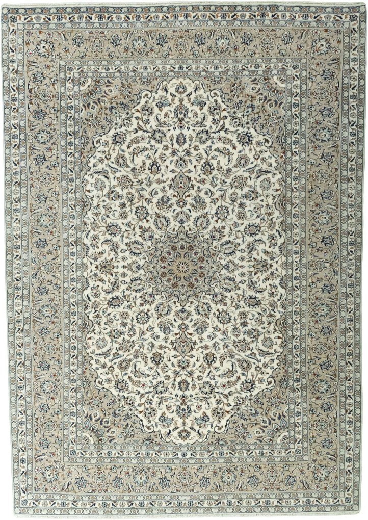 Kashan Tappeto 250 x 350 Beige (Iran) Annodato A Mano