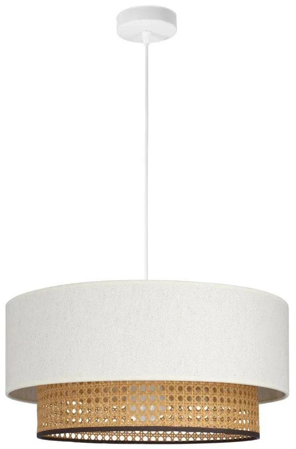 Lampada a sospensione su cavo NATIA 1xE27/60W/230V bianco/marrone