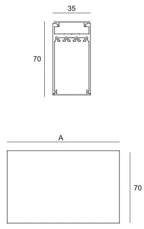 Plafone 2 led 19,2w/mt CRI90 bianco-WW