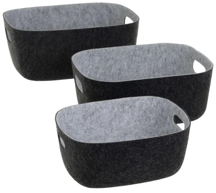 Set di cesti in tessuto 3 pz 36x28x16 cm – Casa Selección