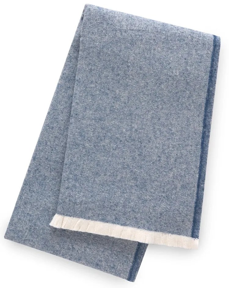 Plaid blu con contenuto di cotone , 140 x 180 cm Linen - Euromant