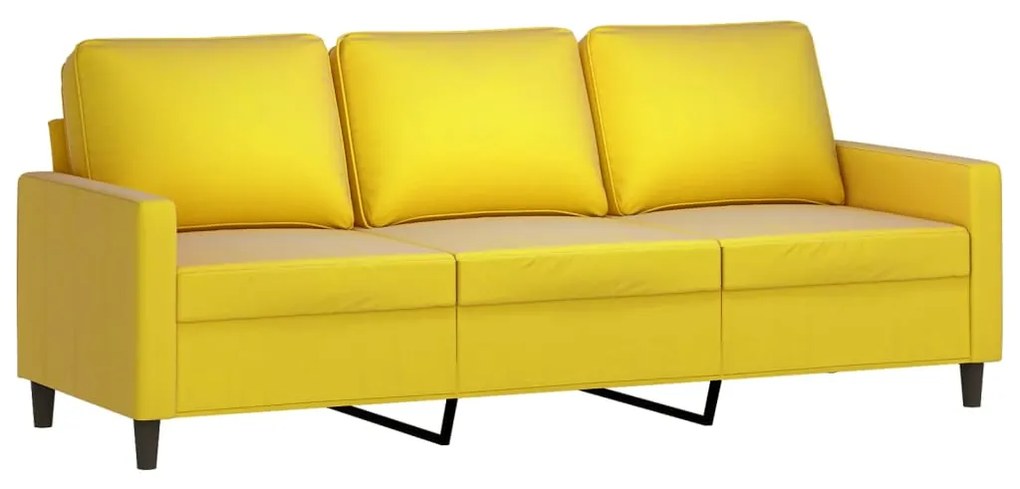 Set di divani 2 pz con cuscini giallo in velluto